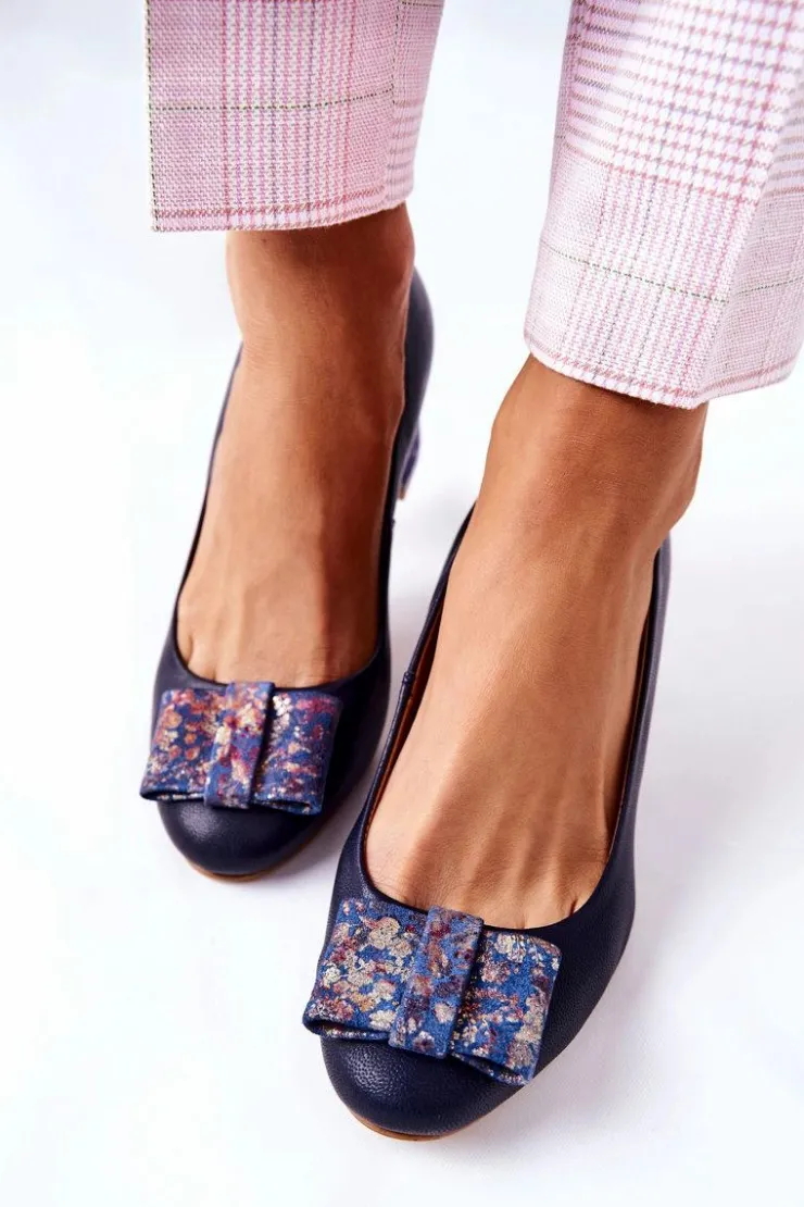 Maciejka Czółenka Zamszowe|Czółenka Klasyczne*Czółenka Damskie Zamszowe Granatowe 3356A-19