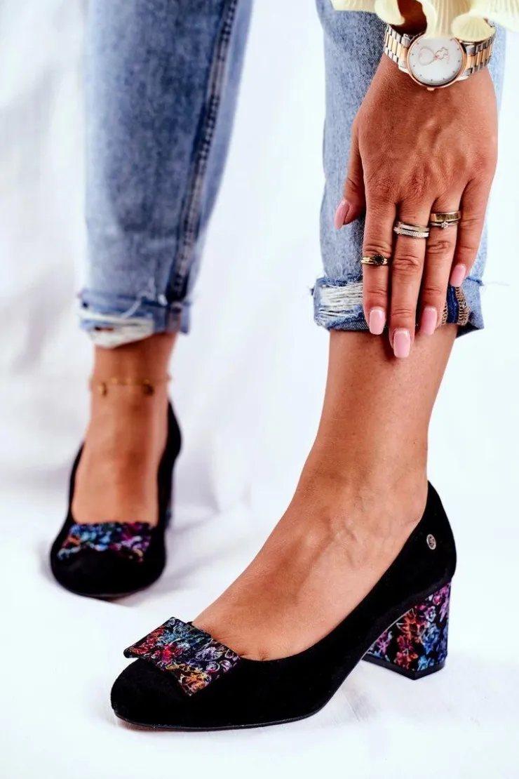 Maciejka Czółenka Zamszowe|Czółenka Klasyczne*Czółenka Damskie Zamszowe Czarne 3356A-62/00-1