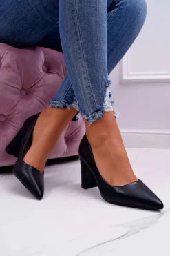 Boto Czółenka Na Słupku|Czółenka Klasyczne*Czółenka Damskie Na Słupku Czarne Femmini