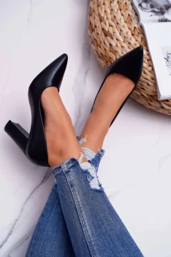 Boto Czółenka Na Słupku|Czółenka Klasyczne*Czółenka Damskie Na Słupku Czarne Femmini