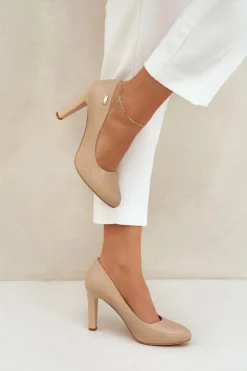 Buty Sergio Leone Czółenka Na Słupku|Czółenka Klasyczne*Czółenka Damskie Na Słupku Sergio Leone Coffe Campbell