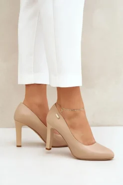 Buty Sergio Leone Czółenka Na Słupku|Czółenka Klasyczne*Czółenka Damskie Na Słupku Sergio Leone Coffe Campbell