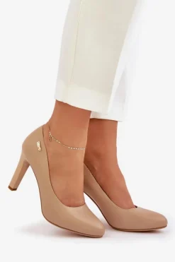 Buty Sergio Leone Czółenka Na Słupku|Czółenka Klasyczne*Czółenka Damskie Na Słupku Sergio Leone Coffe Campbell