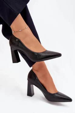 Discount Buty damskie Vinceza Czółenka Damskie Na Słupku Vinceza 62252 Czarne Czarny