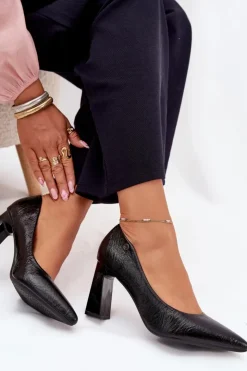 Discount Buty damskie Vinceza Czółenka Damskie Na Słupku Vinceza 62252 Czarne Czarny