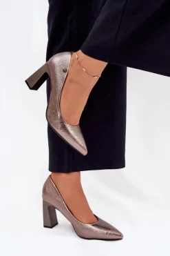 Damskie Buty damskie Vinceza Czółenka Damskie Na Słupku Vinceza 62252 Grafitowe