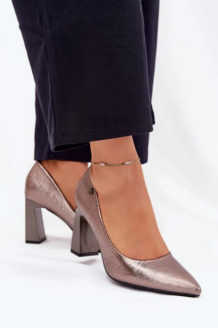 Damskie Buty damskie Vinceza Czółenka Damskie Na Słupku Vinceza 62252 Grafitowe