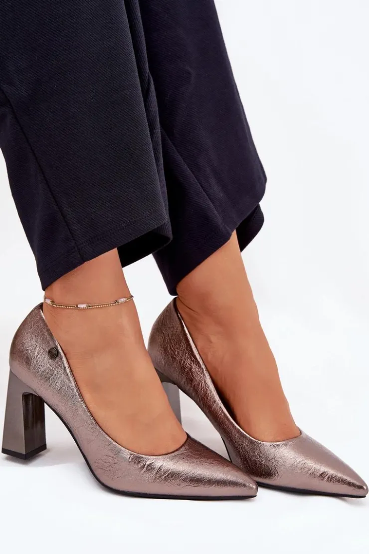 Damskie Buty damskie Vinceza Czółenka Damskie Na Słupku Vinceza 62252 Grafitowe