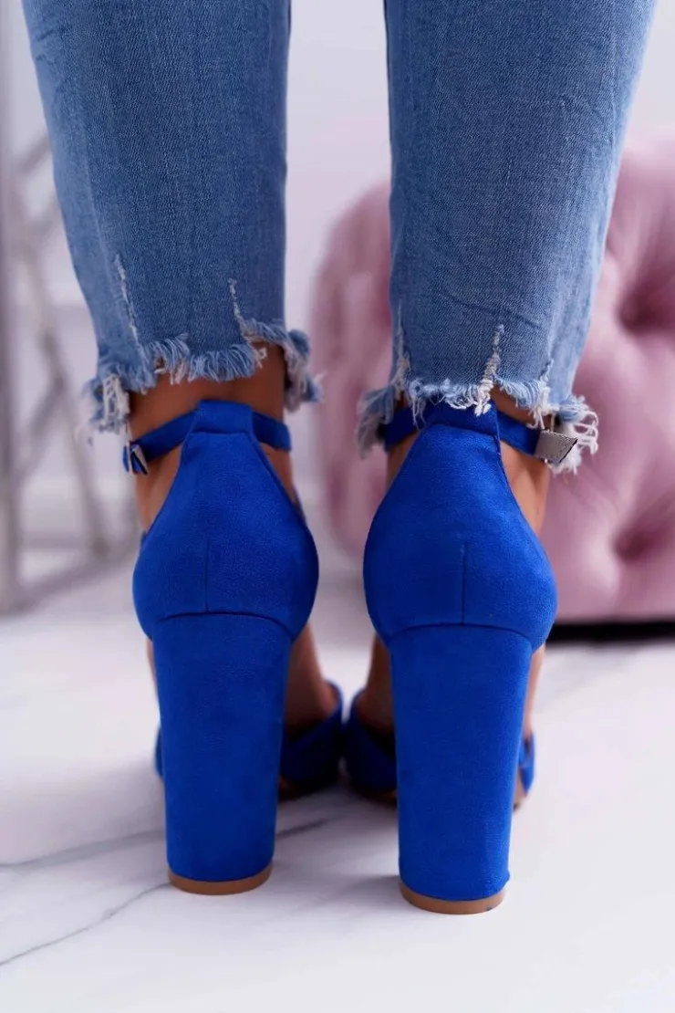 Boto Czółenka Zamszowe|Czółenka Na Słupku*Czółenka Damskie Na Słupku W Szpic Niebieskie High Traffic