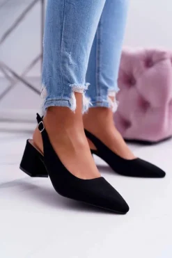 Boto Czółenka Zamszowe|Czółenka Na Słupku*Czółenka Damskie Na Słupku W Szpic Czarne Contrail