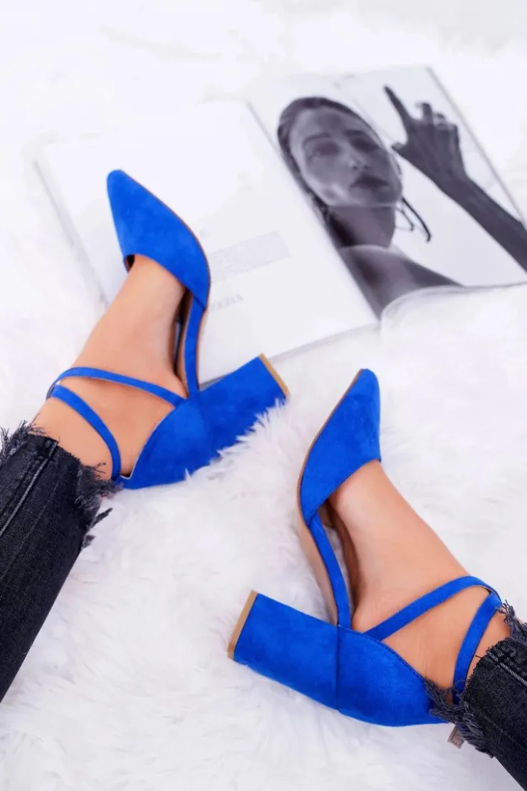 Boto Czółenka Zamszowe|Czółenka Na Słupku*Czółenka Damskie Na Słupku W Szpic Chabrowe Traffic