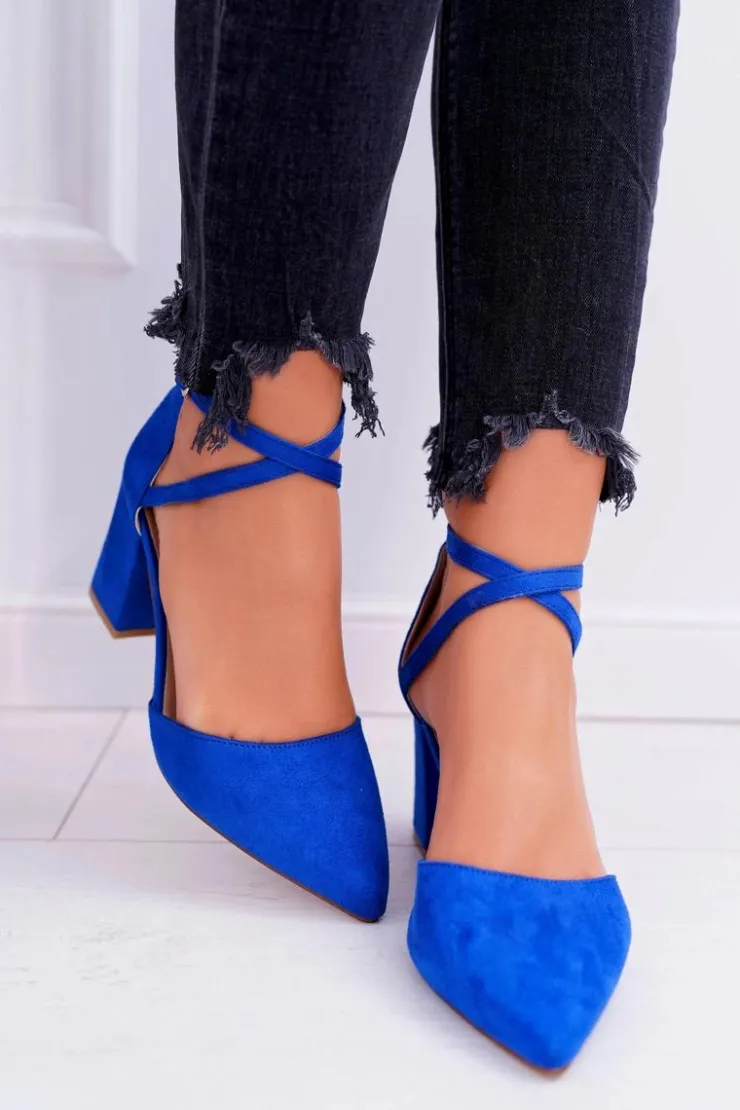 Boto Czółenka Zamszowe|Czółenka Na Słupku*Czółenka Damskie Na Słupku W Szpic Chabrowe Traffic