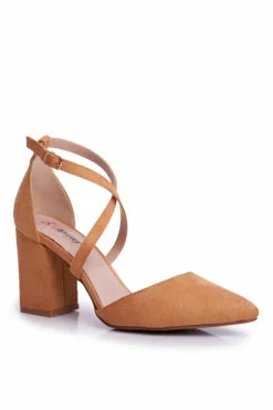 New Boto Czółenka Damskie Na Słupku W Szpic Camel Traffic