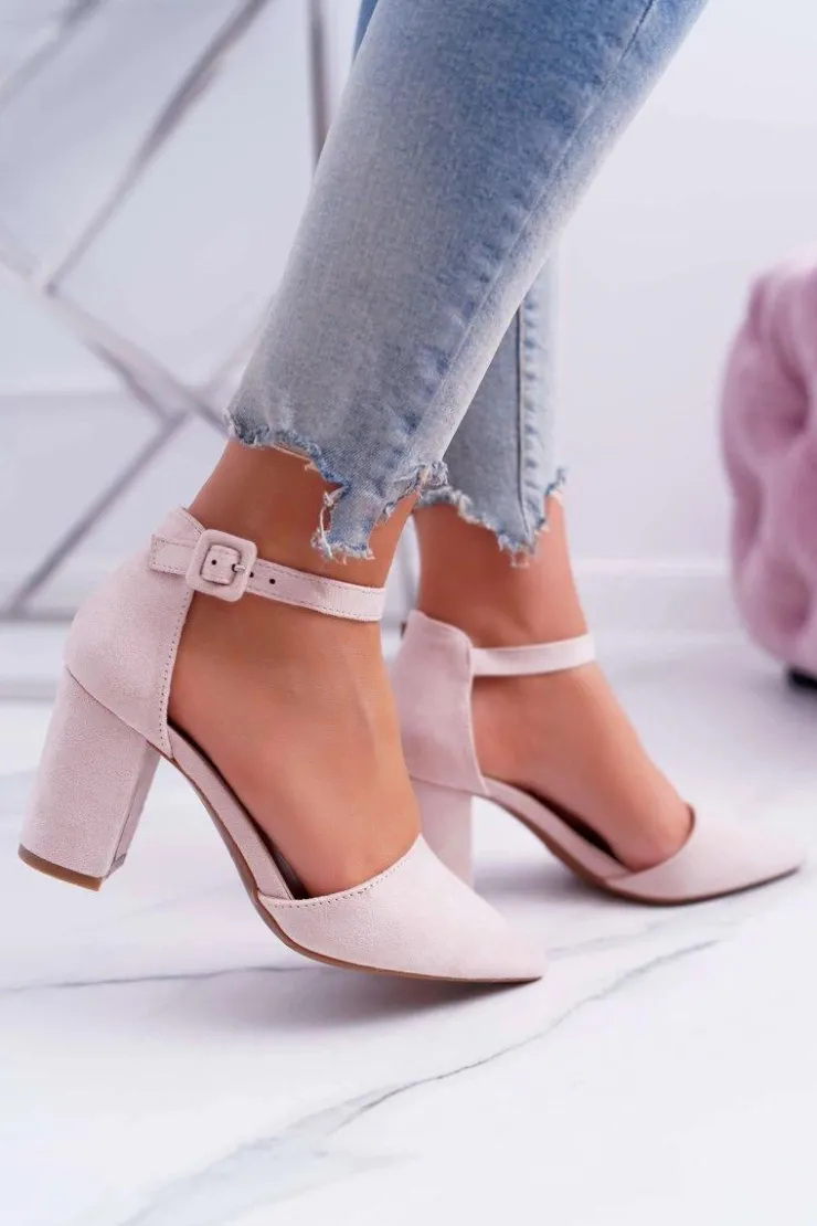 Boto Czółenka Zamszowe|Czółenka Na Słupku*Czółenka Damskie Na Słupku W Szpic Beżowe MadamStyle