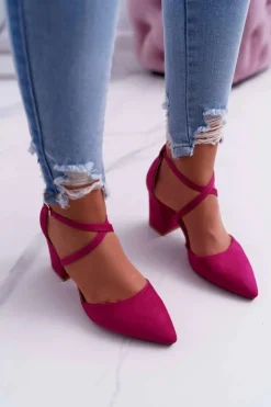 Sale Boto Czółenka Damskie Na Słupku W Szpic Fuksja Traffic