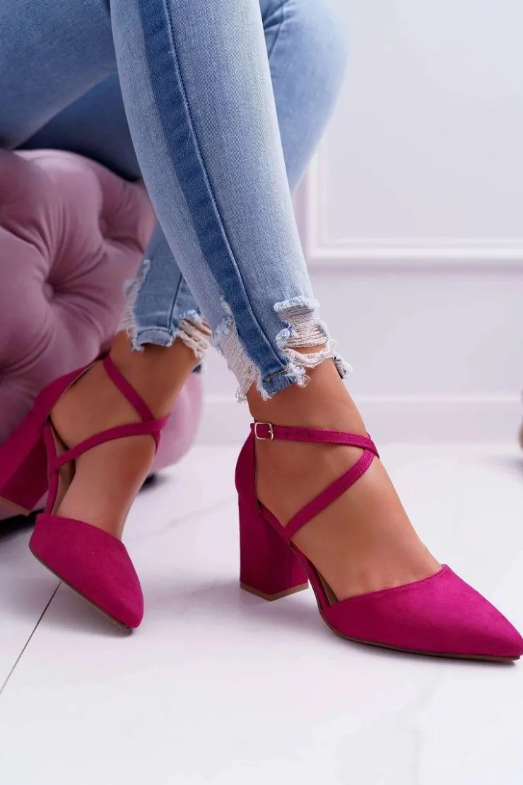 Sale Boto Czółenka Damskie Na Słupku W Szpic Fuksja Traffic