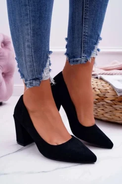 Boto Czółenka Zamszowe|Czółenka Na Słupku*Czółenka Damskie Na Słupku Zamszowe Czarne Femmini