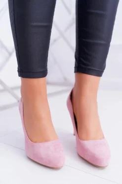 Buty Sergio Leone Czółenka Zamszowe|Czółenka Na Słupku*Czółenka damskie Różowe Na Słupku Zamsz Sergio Leone Campbell