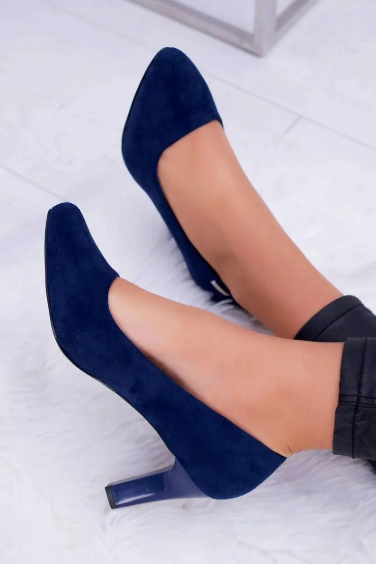 Discount Buty Sergio Leone Czółenka damskie Sergio Leone Granatowe Zamszowe Orsola