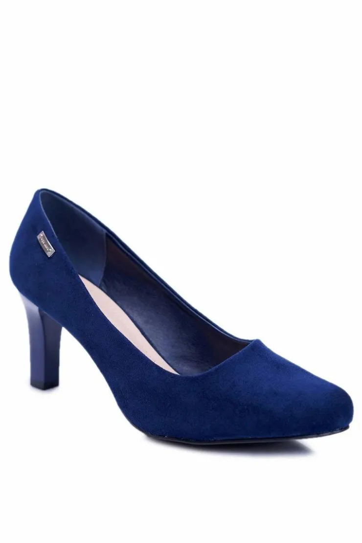 Discount Buty Sergio Leone Czółenka damskie Sergio Leone Granatowe Zamszowe Orsola