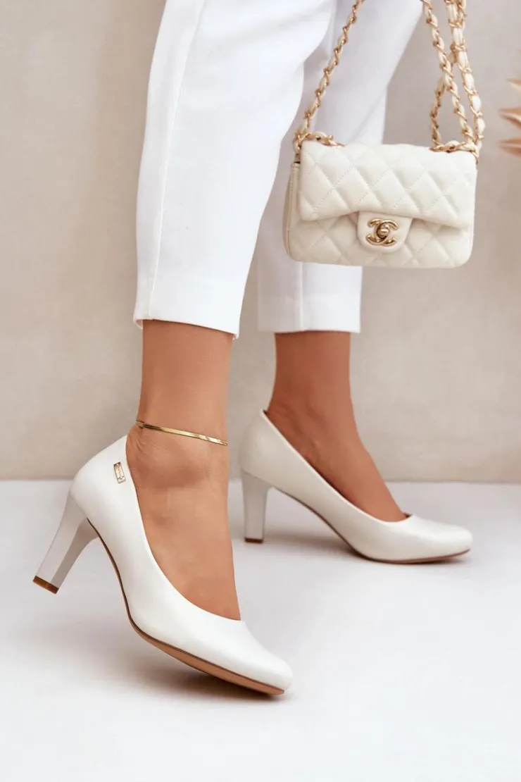 Hot Buty Sergio Leone Czółenka Damskie Sergio Leone Perłowe Orsola