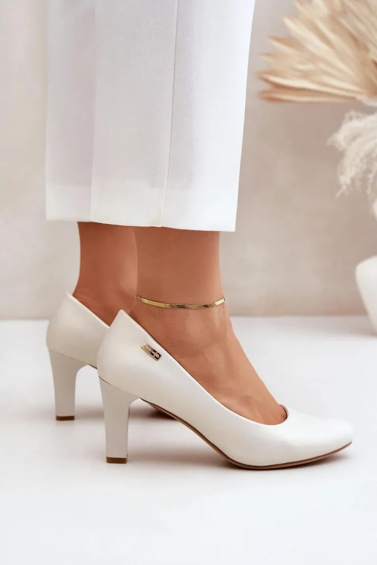 Hot Buty Sergio Leone Czółenka Damskie Sergio Leone Perłowe Orsola