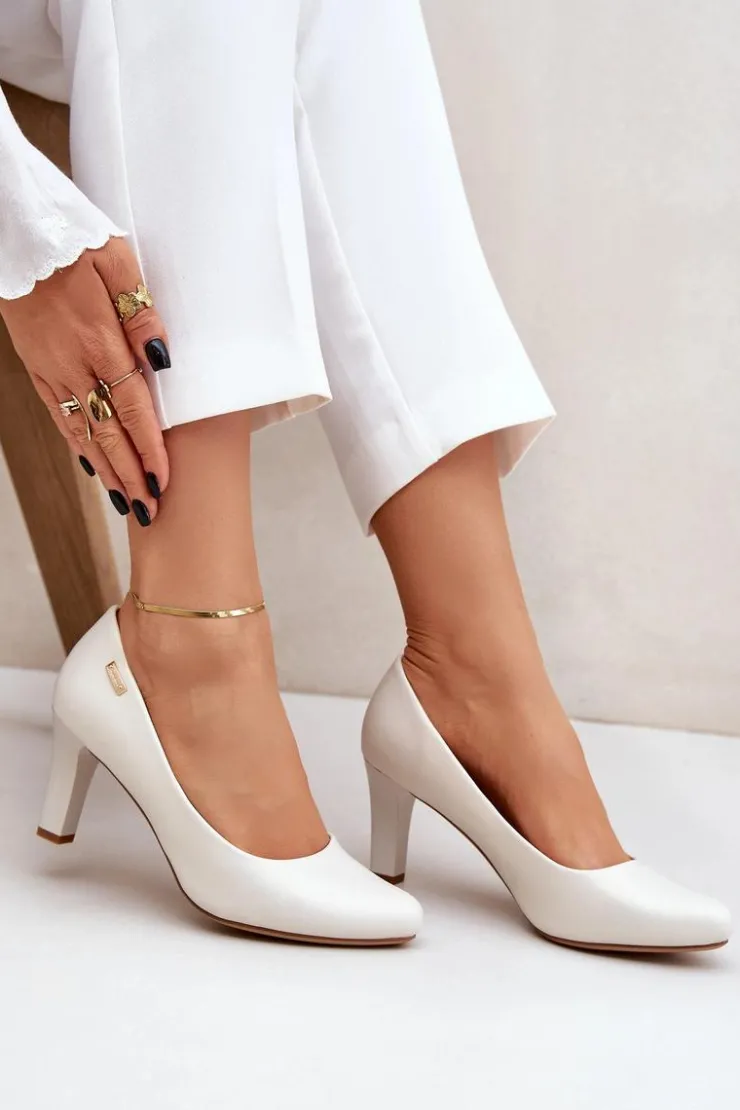 Hot Buty Sergio Leone Czółenka Damskie Sergio Leone Perłowe Orsola