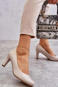 Damskie Buty Sergio Leone Czółenka Damskie Sergio Leone Jasnobeżowe Orsola