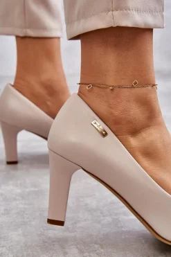 Damskie Buty Sergio Leone Czółenka Damskie Sergio Leone Jasnobeżowe Orsola