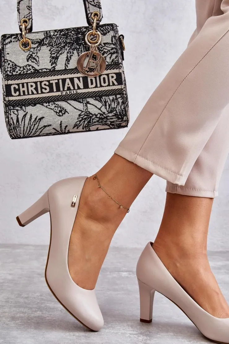 Damskie Buty Sergio Leone Czółenka Damskie Sergio Leone Jasnobeżowe Orsola