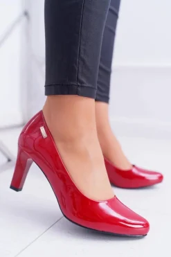 Damskie Buty Sergio Leone Czółenka damskie Sergio Leone Czerwone Lakierowane Orsola