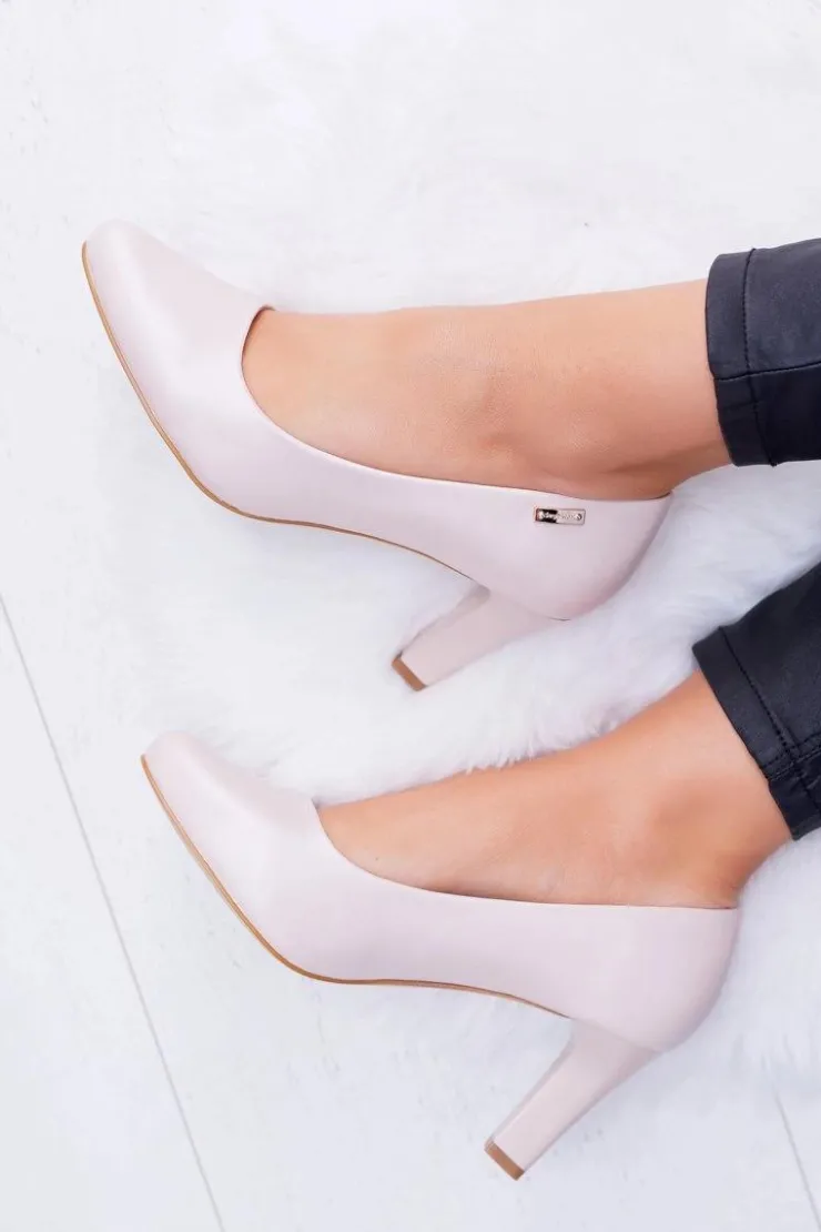 Discount Buty Sergio Leone Czółenka damskie Sergio Leone Różowe Perłowe Orsola