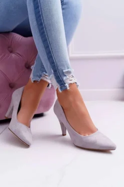 Damskie Buty Sergio Leone Czółenka Damskie Sergio Leone PB139 Szare Felice