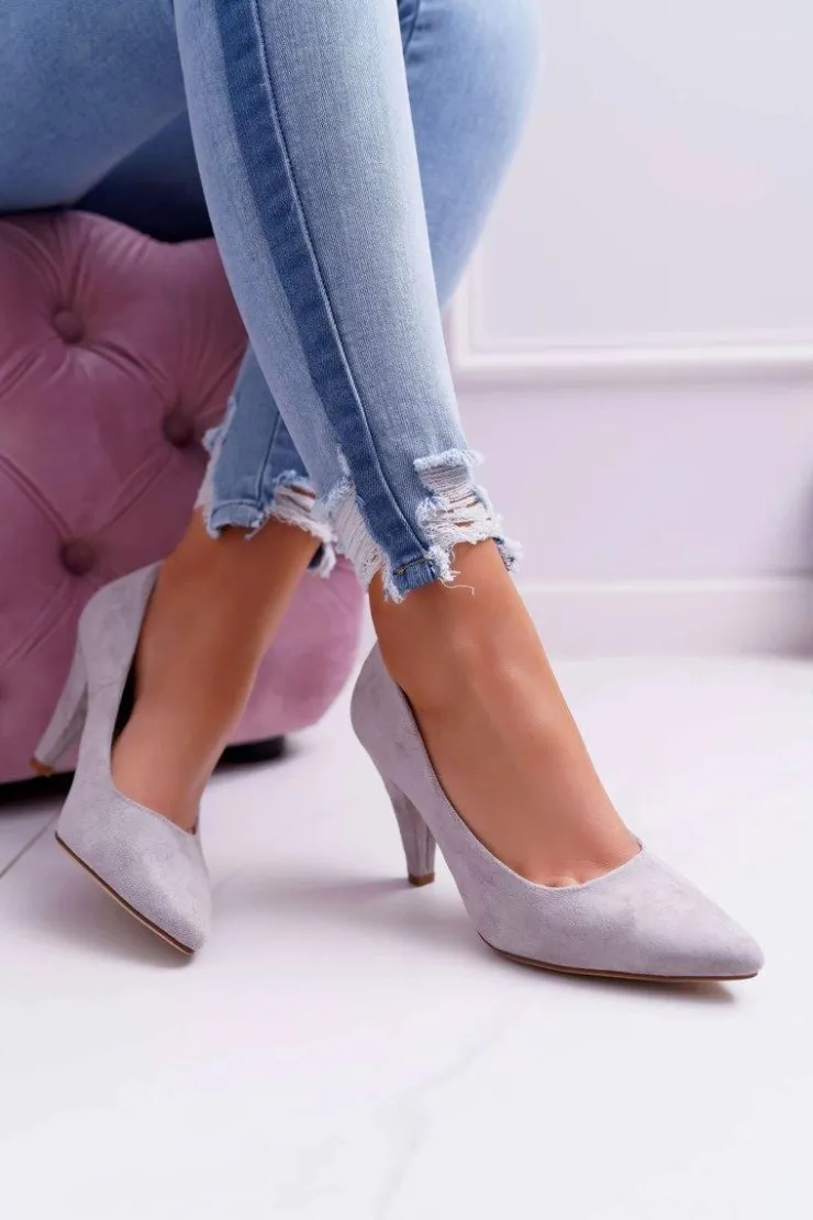 Damskie Buty Sergio Leone Czółenka Damskie Sergio Leone PB139 Szare Felice