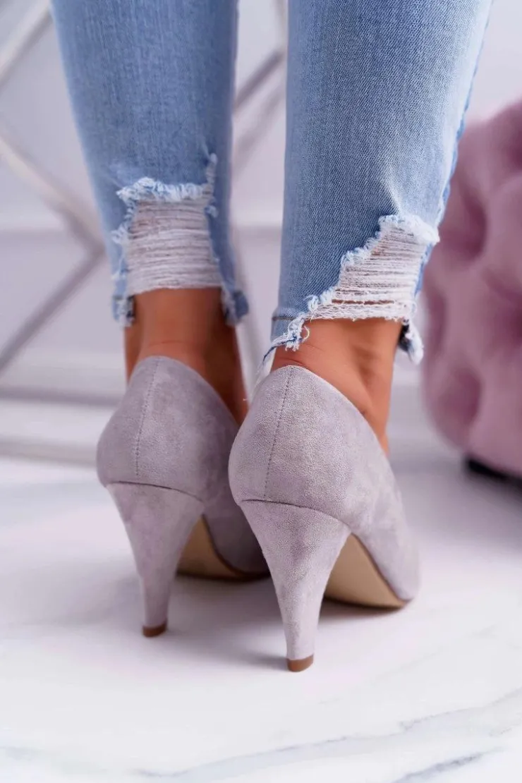 Damskie Buty Sergio Leone Czółenka Damskie Sergio Leone PB139 Szare Felice