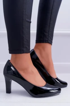 Damskie Buty Sergio Leone Czółenka damskie Sergio Leone Czarne Lakierowane Orsola