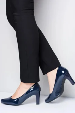 Buty Sergio Leone Czółenka Na Słupku|Czółenka Klasyczne*Czółenka damskie Sergio Leone Granatowe Lakierowane Orsola