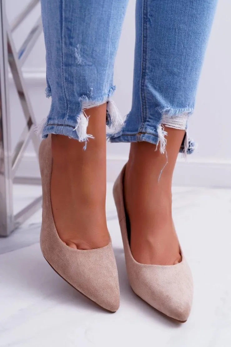 New Buty Sergio Leone Czółenka Damskie Sergio Leone PB139 Beżowe Felice