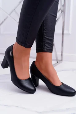 Damskie Buty Sergio Leone Czółenka Damskie Sergio Leone PB130 Czarne Amber