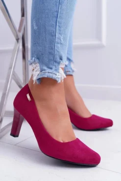 Damskie Buty Sergio Leone Czółenka Damskie Sergio Leone Fuksja Zamsz Orsola