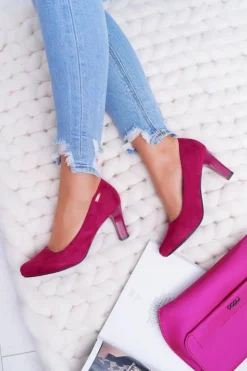 Damskie Buty Sergio Leone Czółenka Damskie Sergio Leone Fuksja Zamsz Orsola