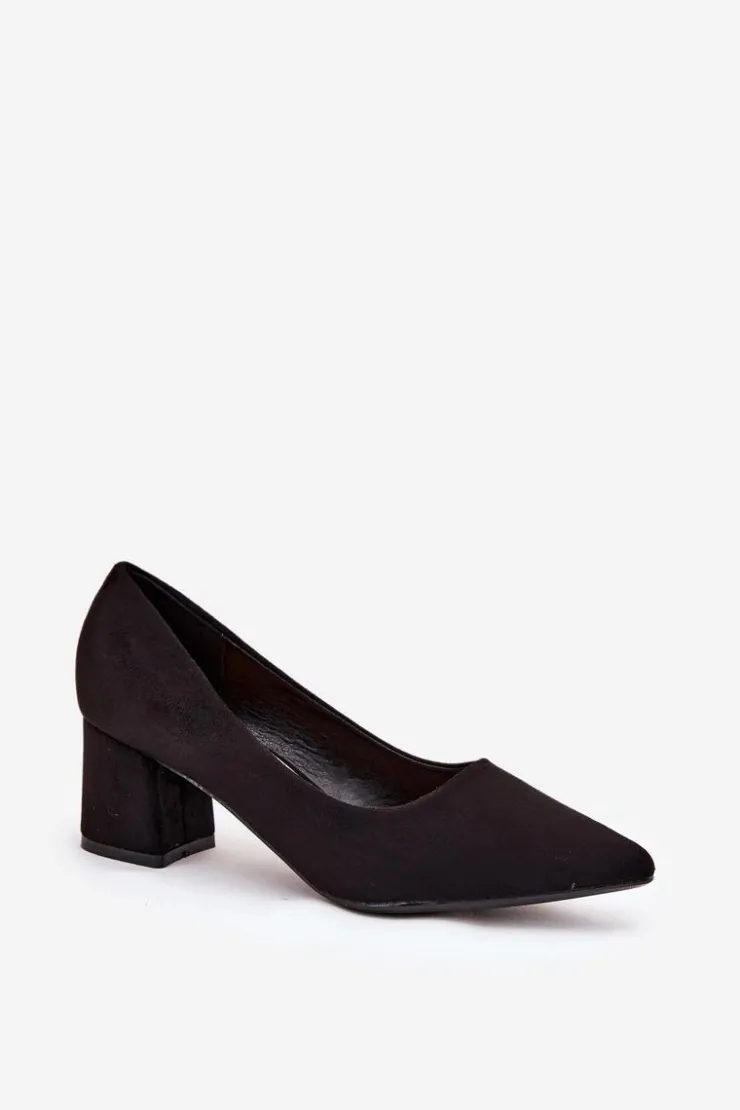 Boto Czółenka Zamszowe|Czółenka Na Słupku*Czółenka Damskie Ze Szpiczastymi Noskami Na Słupku Czarne Merinette