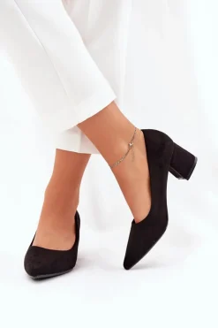 Boto Czółenka Zamszowe|Czółenka Na Słupku*Czółenka Damskie Ze Szpiczastymi Noskami Na Słupku Czarne Merinette