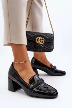 Discount Buty damskie Vinceza Czółenka Lakierowane Z Ozdobą Czarne Samassa