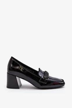 Discount Buty damskie Vinceza Czółenka Lakierowane Z Ozdobą Czarne Samassa