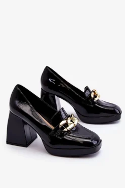 Buty damskie Vinceza Czółenka Na Platformie|Czółenka Na Słupku*Czółenka Na Masywnym Obcasie Czarne Nataly