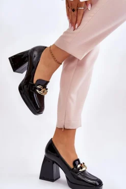 Buty damskie Vinceza Czółenka Na Platformie|Czółenka Na Słupku*Czółenka Na Masywnym Obcasie Czarne Nataly