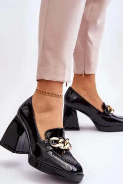 Buty damskie Vinceza Czółenka Na Platformie|Czółenka Na Słupku*Czółenka Na Masywnym Obcasie Czarne Nataly