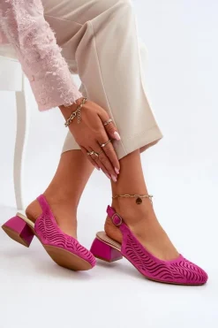 Boto Czółenka Zamszowe|Czółenka Klasyczne*Czółenka Na Obcasie Klocku Fuksja Gemifa