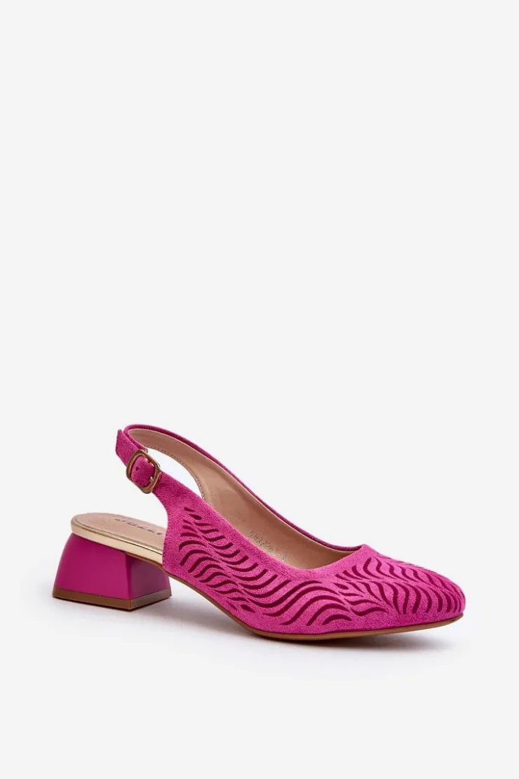 Boto Czółenka Zamszowe|Czółenka Klasyczne*Czółenka Na Obcasie Klocku Fuksja Gemifa